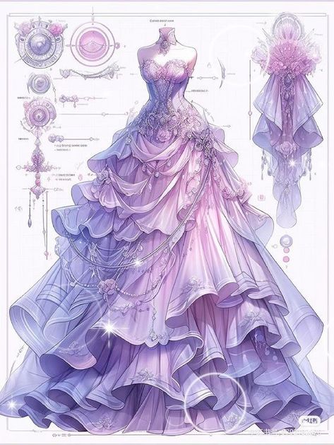 Lukisan Fesyen, Clothing Drawing, Magical Dress, Dreamy Gowns, Výtvarné Reference, Dress Design Drawing, Gaun Fashion, Old Fashion Dresses, Fantasy Dresses