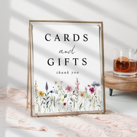 $11.00 | Elegant Wildflower Meadow Cards and Gifts #wildflower cards and gifts sign, bridal shower cards and gifts, wildflower bridal shower, watercolor wildflowers, watercolor floral, elegant modern floral, boho chic, spring bridal shower, summer bridal shower, garden party bridal shower Garden Party Bridal Shower, Cards And Gifts Sign, Watercolor Wildflowers, Spring Bridal Shower, Summer Bridal Showers, Wildflower Meadow, Bridal Shower Cards, Bridal Shower Food, Vibrant Watercolor