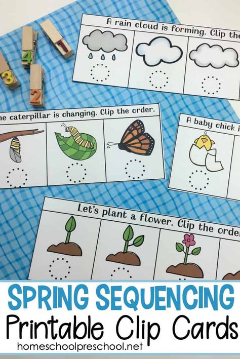 Kids will love ordering the events in this spring sequencing cards printable. This is a great way to introduce preschoolers to sequencing! Worksheet For Kindergarten, Activity Preschool, Sequencing Worksheets, Science Experiments For Preschoolers, Sequencing Cards, Free Preschool Printables, Spring Books, Kindergarten Printables, Sequencing Activities