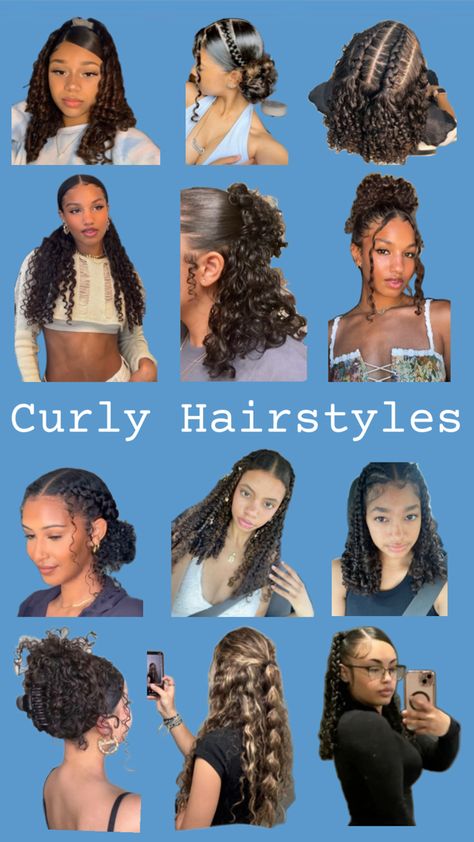 NOT MINE!! Style With Curly Hair, Cute Easy Hairstyles, Quick Curly Hairstyles, Preppy Hairstyles, Curly Hair Braids, Mixed Curly Hair, Easy Hairstyles For Thick Hair, Quick Natural Hair Styles, Cute Curly Hairstyles