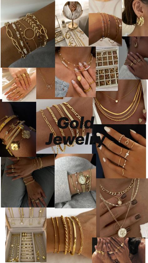 Gold jewelry 👑 Real Gold Jewelry Aesthetic, Gold Jewelry On Black Skin Girl, Gold Jewelry On Black Women, Jewelry On Black Women, Gold Necklaces Aesthetic, Gold Jewelry Black Women, Jewelry Black Women, Black Skin Girl, Gold Jewelry Aesthetic