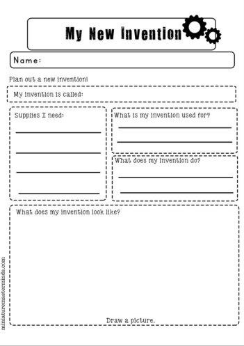 Plan Out and Create an Invention Printable STEM Workpage ⋆ Miniature Masterminds Invention Convention Ideas For Kids, Inventions For Kids, Invention Project, Inventors Activities, Group Worksheets, Stem Games, Invention Convention, Future Inventions, Famous Inventors