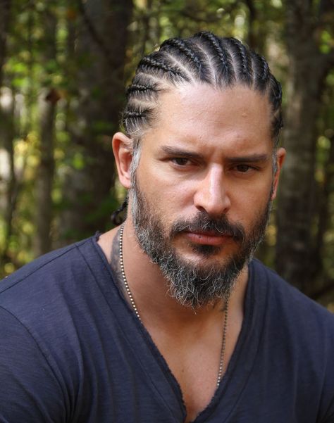 Joe Manganiello, Mens Braids, Mens Braids Hairstyles, Corte De Cabelo Masculino, Man Bun, Cornrows Braids, Long Hair Styles Men, Hair And Beard Styles, Beard Styles