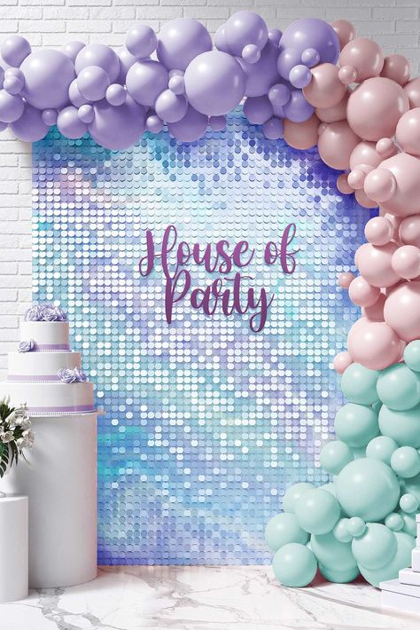 Looking for a Classy and Beautiful Shimmery Wall for your Party? Get this Iridescent Blue Sequins Backdrop Decoration Panels. It's perfect for turning any dull wall or surface into a dreamy sparkling set up. Best for Photo Backdrops at Wedding, Anniversary, Birthday, Engagement and Bachelorette Parties. Package Includes: 30 Iridescent Blue individual panels, each approximately 12" x 12", It also comes with 12 wall hooks, 100 zip ties and 30 rainbow blue spare sequins and 1 instruction manual. Backdrop Panels, Shimmer Wall Backdrop, Baby Shower Balloon Arch, Champagne Wall, Bridal Shower Backdrop, Moana Birthday Party, Sequin Backdrop, Shimmer Wall, Up Balloons