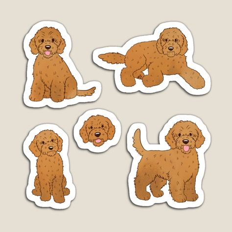 Get my art printed on awesome products. Support me at Redbubble #RBandME: https://www.redbubble.com/i/magnet/Red-Labradoodle-dog-art-by-Yaragold/159715588.TBCTK?asc=u Labradoodle Drawing Simple, Labradoodle Sketch, Labradoodle Outline, Labradoodle Illustration, Labradoodle Drawing, Cartoon Labradoodle, Labradoodle Painting Easy, Labradoodle Painting, Labradoodle Watercolor