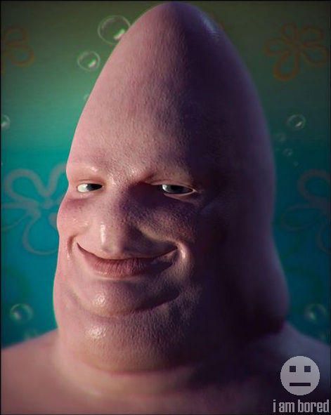 Realistic Patrick | Untoons | Know Your Meme Stewie Griffin, Realistic Cartoons, Animated Cartoon Characters, Spongebob Patrick, Famous Cartoons, Patrick Star, Favorite Cartoon Character, Weird Things, Funny Wallpaper