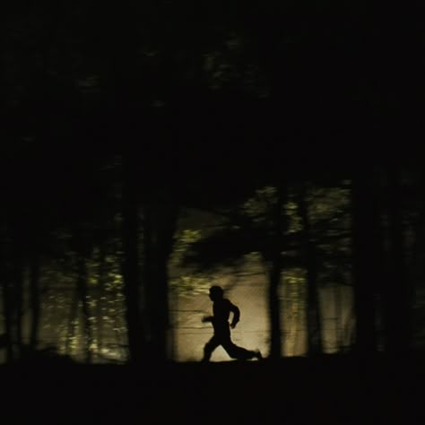 Running Scared Aesthetic, Running Horror Aesthetic, Running Woods Aesthetic, Night Terror Aesthetic, Man In The Woods Aesthetic, 90s Thriller Aesthetic, Woods Horror Aesthetic, Film Stills Horror, Monster In Woods