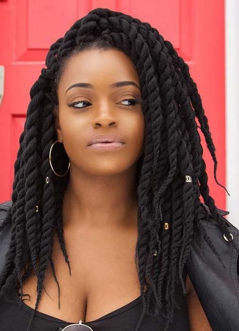 Quick Black Hairstyles, Havana Twist Hairstyles, Havana Twist Braids, Marley Twist Hairstyles, Cuban Twist Hair, Havana Twists, Long Braided Hairstyles, Havana Twist, Ethnic Hairstyles