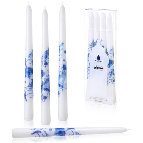 PRICES MAY VARY. Convenient Package: each package comes with 4 chinoiserie taper candles, ensuring you have enough to decorate various spaces; Whether you want to use them all at once to create a stunning visual experience or prefer to light up 1 product at a time, the pack caters to your needs Beautiful Chinoiserie Design: blue and white with blue willow, flower and bird elements show the oriental charm; Designed to fit into many decor styles, their unique pattern contributes an elegant charm; Chinoiserie Wedding Decor, Indigo Blue Wedding, Wedding Party Blue, Blue Willow Decor, Willow Decor, Mexican Wedding Decorations, Chinoiserie Room, Chinoiserie Wedding, Willow Flower