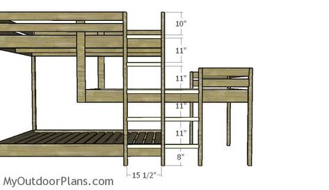 Triple Bunk Beds Plans, Bunk Bed Plan, Bed Frame Plans, Bunk Bed Frame, Bed Bunk, Bunk Bed Plans, Triple Bunk Beds, Diy Bunk Bed, Triple Bunk Bed