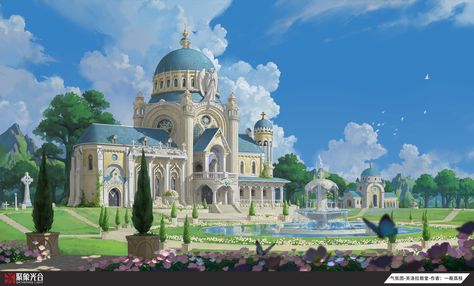 Anime Architecture, Pixel Cat, Concept Art Tutorial, Architecture Design Sketch, Fantasy Props, Building Art, Fantasy City, Fantasy Castle, Fantasy Places