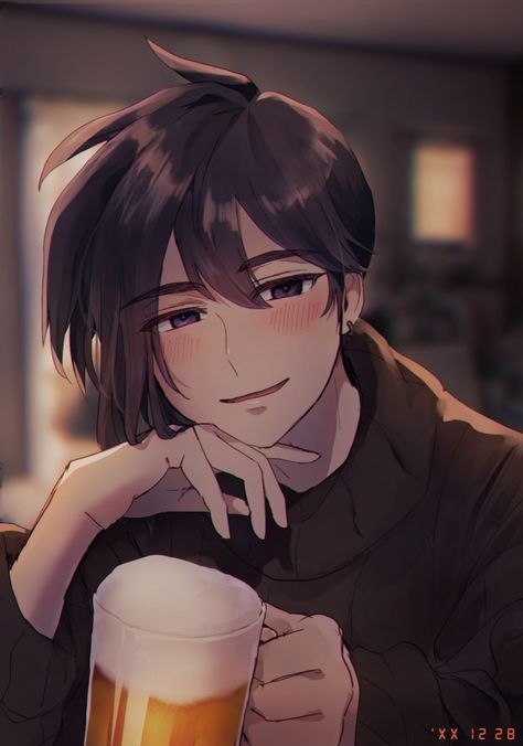 Stardew Valley art > Sebastian getting a little tipsy | gasugasuhatu Stardew Valley House, Stardew Valley Art, Stardew Valley Layout, Stardew Valley Tips, Star Valley, Stardew Valley Fanart, Shall We Date, Stardew Valley, Emo Boys