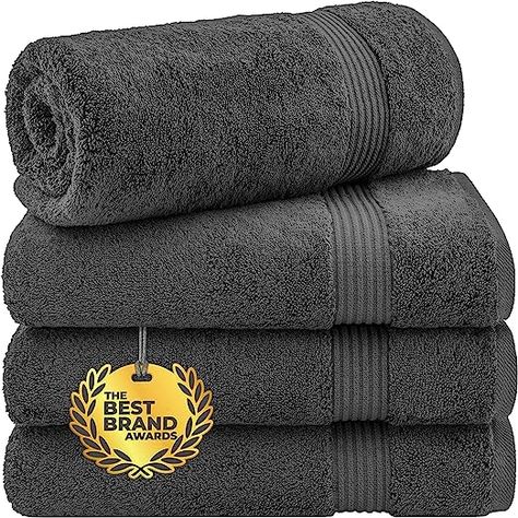 Cotton Paradise Bath Towels, 100% Turkish Cotton 27x54 inch 4 Piece Bath Towel Sets for Bathroom, Soft Absorbent Towels Clearance Bathroom Set, Gray Bath Towels Gray Bath Towels, Grey Bath Towels, Grey Baths, Towels For Bathroom, Towel Sets, Turkish Bath Towels, Cotton Bath Rug, Turkish Bath, Cotton Bath Towels