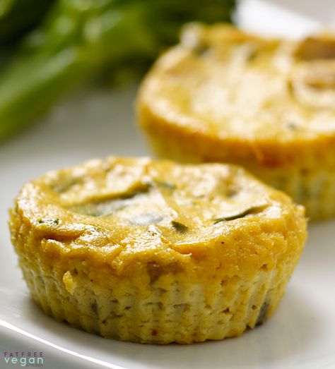 Mini Crustless Tofu Quiches | FatFree Vegan Kitchen Tofu Quiche, Vegan Quiche, Mini Quiches, Silken Tofu, Mini Quiche, Vegan Kitchen, Vegan Appetizers, Quiche Recipes, Tofu Recipes