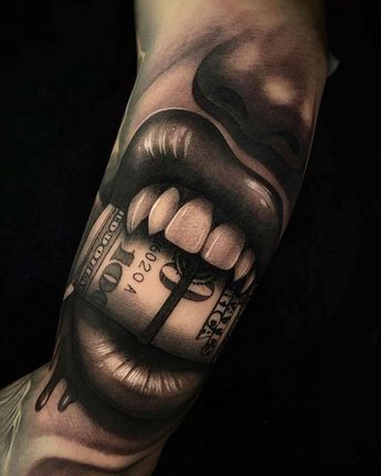 Artistic Endeavors on Instagram: "Amazing lips bills tattoo by Web Mc @web.mc ! @inkedmag @worldofartists @gq @ink" All Black Tattoos, The Best Tattoos, Money Tattoo, Chicano Style Tattoo, Design Art Drawing, Sketch Tattoo Design, Best Tattoos, Discreet Tattoos, Tattoo Art Drawings