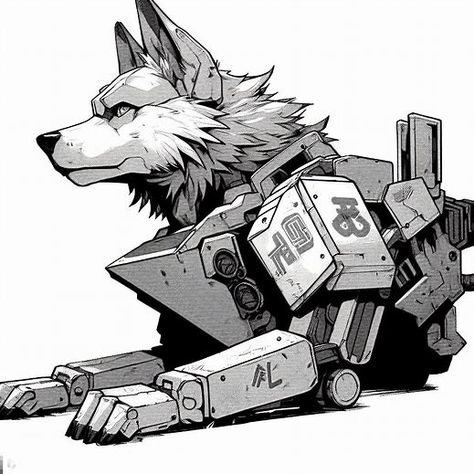 Dog Robot Art, Robot Dog Concept Art, Animal Robot Concept Art, Robot Dog Art, Robot Wolf, Cyberpunk Dog, Robotic Animals, Robo Dog, Mechanical Dog