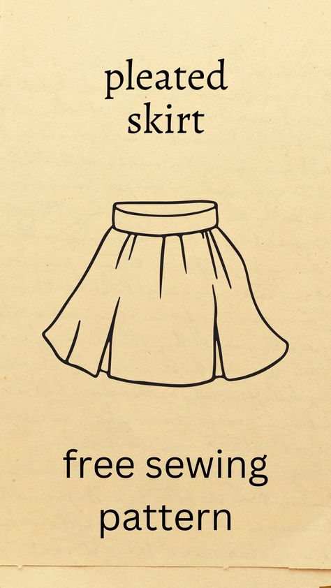 Pleated Mini Skirt Pattern Sewing, How To Make A Pleated Skirt, Pleated Skirt Pattern Free, Free Skirt Patterns For Women, How To Sew A Skirt, Skirt Patterns Sewing Free, Pleated Skirt Sewing Pattern, Pleated Skirt Sewing, Easy Skirt Pattern