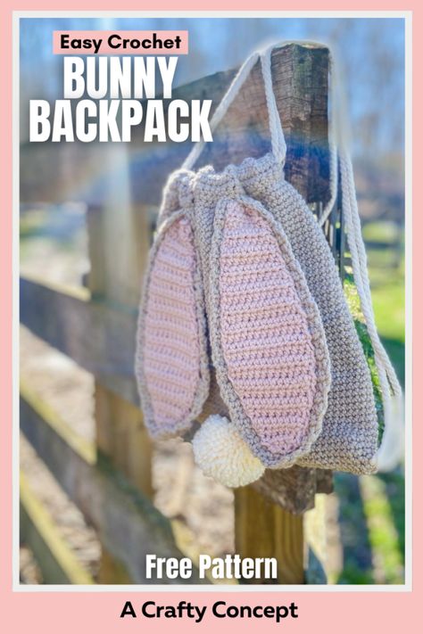 Bunny Bag Crochet, Crochet Bunny Bag, Friends Crochet, Diy Tricot, Bunny Backpack, Spring Crochet, Crochet Backpack Pattern, Crochet Baskets, Bunny Bags