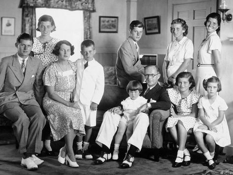 Rose and Joe, Sr. with their children. John Fitzgerald, Image Film, John John, Jackie O, Rosemary, Massachusetts, New York Times, A Family, Getty Images