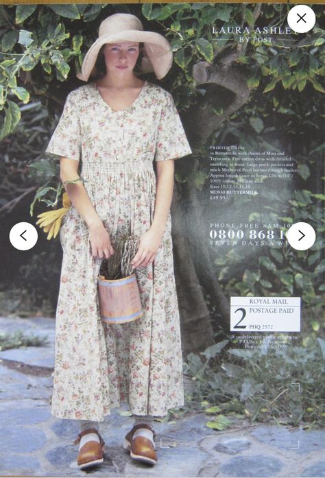 Grandma Core Fashion, Laura Ashley Vintage, 1980's Fashion, Vintage Laura Ashley, Laura Ashley Dress, Vintage Midi Dresses, She Is Clothed, 1990's Fashion, Dresses Uk