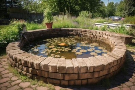 10 Pond Mistakes To Avoid - Water Garden Advice Small Above Ground Pond Ideas Diy, Above Ground Fish Pond, How To Build A Small Fish Pond, Pond Spitters, Above Ground Pond, Preformed Pond Liner, Raised Pond, Pond Construction, Pond Kits