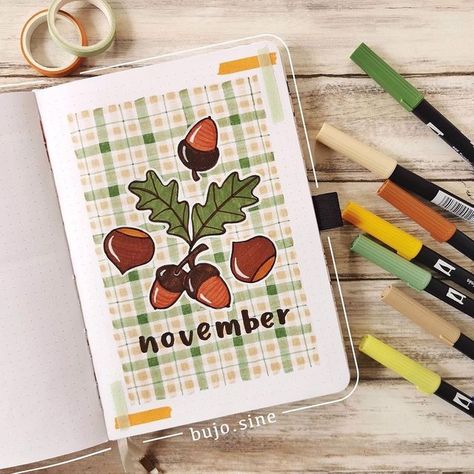 November Bullet Journal Ideas, November Bullet Journal Cover, November Cover Page, Thanksgiving Themes, November Bullet Journal, Artist Hue, Bullet Journal Cover, Bullet Journal Tracker, Life Binder