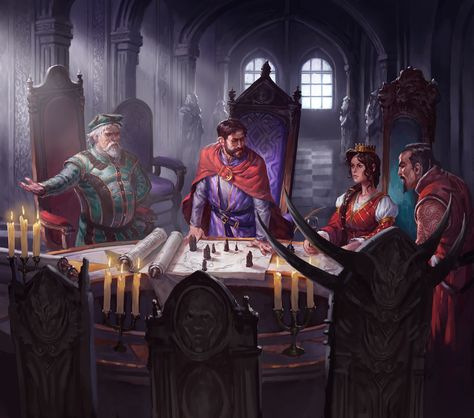 Council Concept Art, Council Meeting Fantasy Art, Fantasy Council Meeting, Fantasy Council, Army Fantasy Art, Fantasy Government, Fantasy Celebration, Army Painting, Fantasy Army