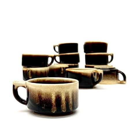 My Dad’s been gone for 15 years now, but as someone who lived a mid-century life of understated quality I find myself surrounded by objects that jolt him into my mind on the daily. This set of earthenware mugs by @pfaltzgraff would be one such thing. He loved nothing more than a strong cup of black coffee on a Saturday afternoon between assembling a cabinet and chopping some firewood. Served in his favorite mug, which was along these lines. Anyhow. Here’s to you Dad - happy Father’s Day, ... Brown Cups, Modern Mugs, Modern Addition, Glaze Ceramics, Ceramic Ideas, Saturday Afternoon, Breakfast Buffet, Tee Set, Tea Cup Set