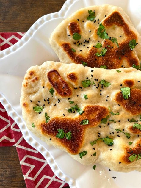 Sourdough Naan Sourdough Naan Recipe, Sourdough Naan, Homemade Crumpets, Daring Gourmet, How To Make Naan, Spaetzle Recipe, French Sauces, Delicious Sides, Homemade Buttermilk Biscuits