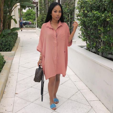 Chiffon Fashion, Trendy Summer Outfits, Casual Lace, Mini Shirt Dress, Outfits Casuales, Pocket Design, Dusty Pink, Classy Outfits, African Fashion