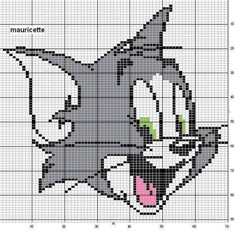 Perler Beads Pattern, Disney Cross Stitch Patterns, Tom Y Jerry, Cross Stitch For Kids, Hama Beads Patterns, Beads Pattern, Disney Cross Stitch, Stitch Cartoon, Tom Jerry