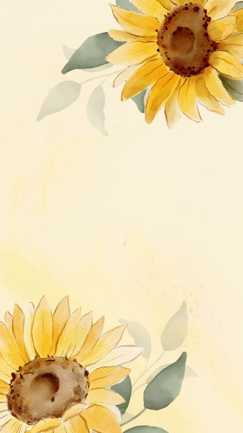 Wallpaper Seni, Sunflowers Background, Sunflower Drawing, Beautiful Wallpapers For Iphone, Wallpaper Cantik, Haiwan Lucu, Flower Painting Canvas, Simple Phone Wallpapers, Sunflower Wallpaper