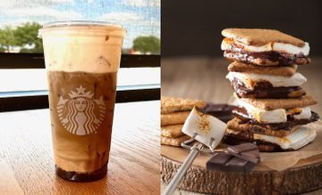 This New Secret Starbucks Drink Tastes Like S’mores Smores Drink Starbucks, S’mores Starbucks Drink, Smores Starbucks Drink, Marshmallow Drink, Chai Latte Starbucks, Starbucks Hot Chocolate, Mocha Cookie Crumble, Cinnamon Drink, Cracker Toppings