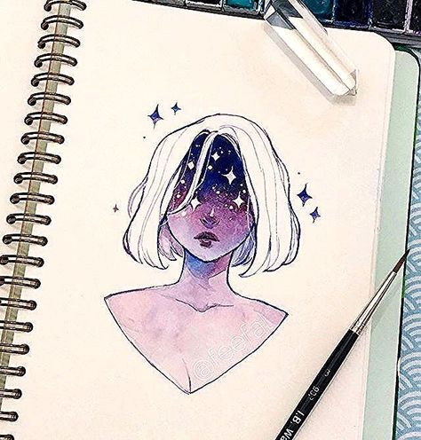 Galaxy Drawings, Arte Doodle, Space Drawings, Drawing Faces, Galaxy Painting, Galaxy Art, Arte Sketchbook, Arte Inspo, Pencil Art Drawings