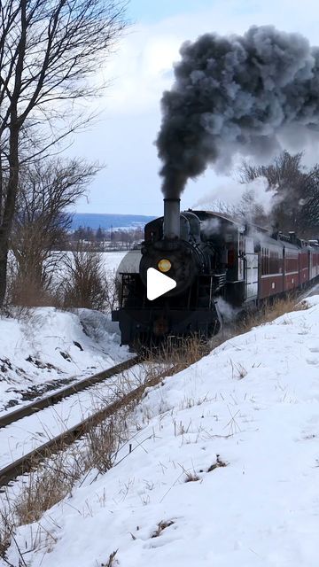 BTCRAIL FILMS on Instagram: "Canadian National 2-6-0 mogul type steam engine, No. 89, puts up a little fight as it climbs the subtle grade at Carpenters crossing. The train is headed back to Strasburg, Pennsylvania, on a snowy February day • • • #train #trains #railway #railroad #steamtrain #steamlocomotive #passengertrain #strasburgrailroad #railways_of_our_world #railways_of_america #railfan #railfanning #trainspotter #trainspotting #machine #historic #vintage #canon #canonphotography #trainphotography #railwayphotography #snow #winter #reels #reelsinstagram #snowday #pennsylvania #btcrailfilms" Strasburg Railroad, February Day, Train Crash, Train Video, Steam Engine Trains, Steam Railway, Cement Mixers, Days In February, Pennsylvania Railroad