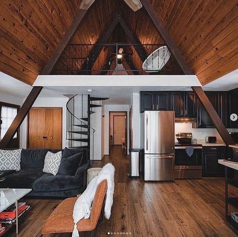 A-frame Interior, Monday Reminder, Shape House, A Frame Cabin Plans, Triangle House, Frame Interior, A Frame Cabins, A Frame House Plans, Frame House