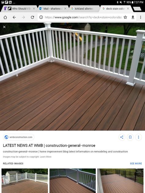 Decks With Wood Railings, Deck Color For White House, Decks With White Railings, Wood Deck With White Railing, Grey Deck With White Railing, Tan Deck With White Railing, Gray Deck With White Railing, White Deck Railing, Wood Deck With Vinyl Railing