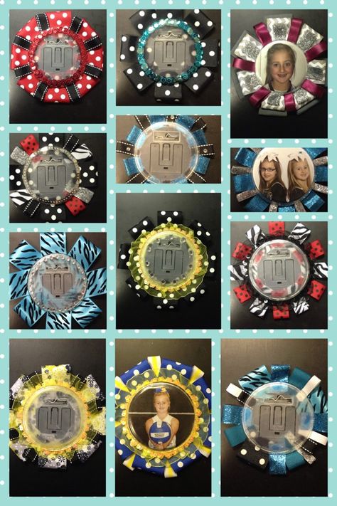 www.facebook.com/BragButtons Brag Buttons, Senior Diy, Senior Night Football, Hoco Mums, Ribbon Corsage, Cheer Ribbon, Senior Night Posters, Spirit Buttons, Cheer Banquet