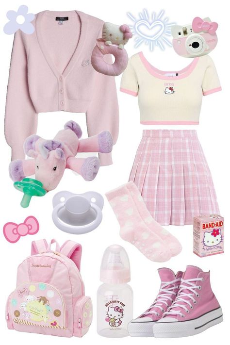 Littlespacecore Outfits, Sfw Agere, Little Spaces, Cute Kawaii Outfits, Kawaii Outfit Ideas, Space Outfit, Little Outfits, Pink Outfits, Really Cute Outfits