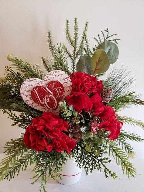 Heart Of Love, Red Geraniums, Silk Floral Arrangements, Valentines Flowers, Gift Valentine, Sweetest Day, Artificial Flower Arrangements, Valentines Gifts For Her, Valentine Day Crafts