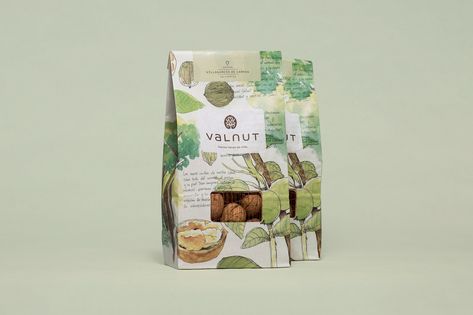 Valnut — The Dieline - Branding & Packaging Design Walnut Packaging Design, Walnut Packaging, Plot Of Land, Fruit Logo, Graphic Design Packaging, San Blas, Wine Packaging, Food Packaging Design, Branding Packaging