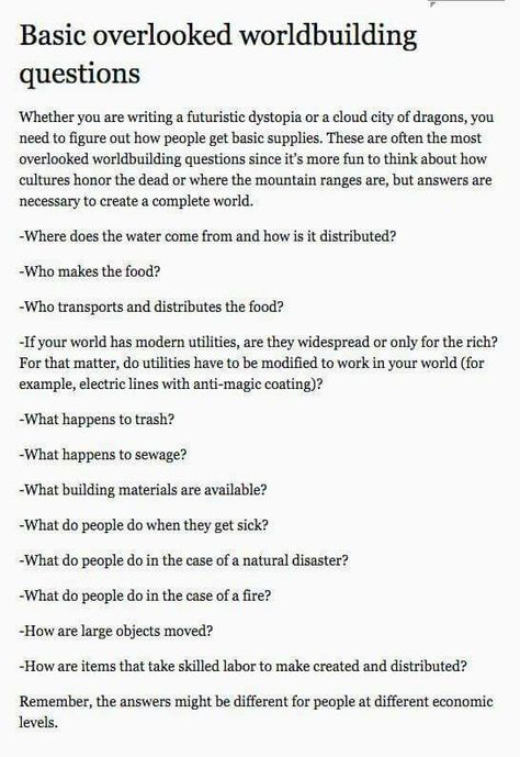 Basic overlooked worldbuilding questions. Source: http://the-right-writing.tumblr.com/post/111780225563/basic-overlooked-worldbuilding-questions?utm_source=-&utm_medium=-&utm_term=&utm_content=&utm_campaign=&origin= World Building Questions, Worldbuilding Questions, Witch Princess, Writer Tips, Writing Fantasy, World Building, Creative Writing Tips, Writing Characters, Story Prompts