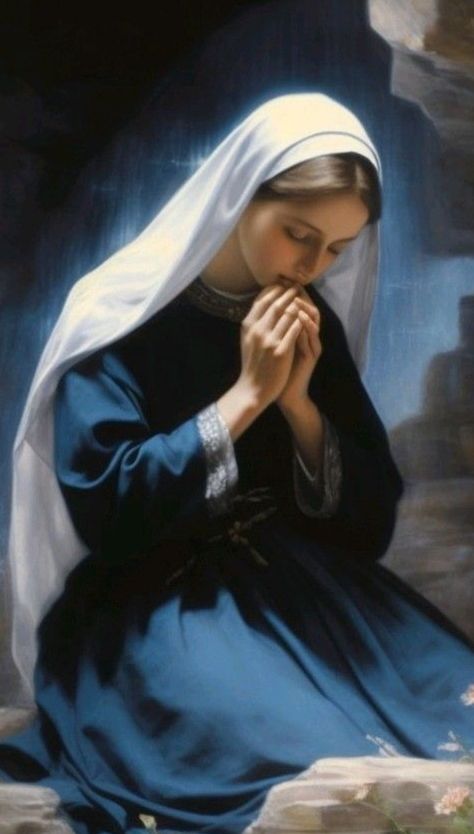 Virgin Mary Painting, Mother Mary Pictures, St Bernadette, Saint Bernadette, Spiritual Photos, Virgin Mary Art, The Will Of God, Mother Mary Images, Will Of God