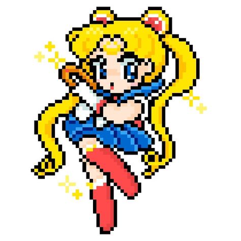 Sailor Moon Pixel Art, Moon Pixel Art, Sailor Moon Gif, Pixel Gif, Moon Kingdom, Moon Icon, Pixel Color, Pixel Animation, Easy Pixel Art