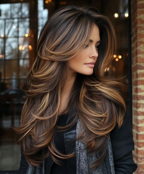 Top 51 Dark Brown Hair With Blonde Ideas For A Bold And Beautiful Look - Hair Trend Guide Dark Brown Hair With Caramel Highlights Balayage, Chocolate Brown Hair With Blonde Highlights, Ombré Brown Hair, Dark Brunette With Blonde Highlights, Black Hair With Caramel Highlights, Dark Brown With Blonde Highlights, Dark Caramel Balayage, Dark Brown And Blonde Hair, Brunette With Blonde