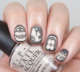 Wondrously Polished: The Digital Dozen does Countries & Cultures - Day 4: Mayan Logogram Nail Art Mayan Nail Art, Mayan Nails, Guatemala Nails, Finger Paint, Nail Design Inspiration, Nail Stuff, Painted Nail Art, Cute Nail Art, Nail Bar