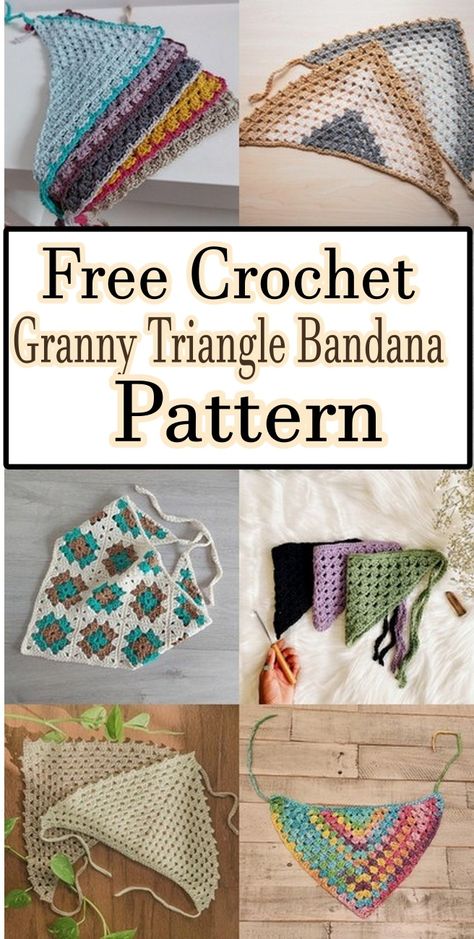 Crochet Granny Triangle Bandana Granny Bandana Crochet Pattern, Triangle Bandana Crochet Pattern Free, Crochet Patterns To Make And Sell, Crochet Granny Bandana, Crochet Bandana Granny Square, Crochet Bandanna Free Pattern, Easy Crochet Bandana, Crochet Hair Bandana Free Pattern, Crochet Granny Square Bandana