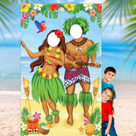 Beach Photo Props, Hawaiian Party Games, Tiki Party Decorations, Aloha Party Decorations, Hawaii Party Decorations, Hawaiian Luau Party Decorations, Luau Party Supplies, Luau Party Decorations, Aloha Party