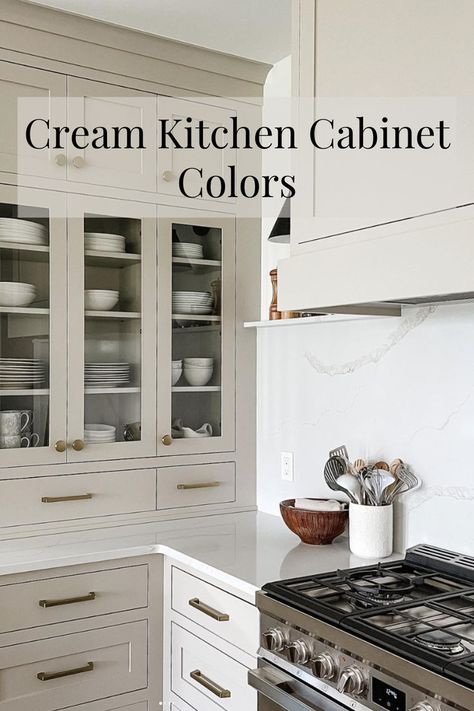 Irish Creme Cabinets, Beige Kitchen Cabinet Colors, Cream Kitchen Cabinet, One Wall Kitchen With Island, Kitchen Cabinets Colors, Timeless Kitchen Cabinets, Cream Colored Kitchen Cabinets, Taupe Kitchen Cabinets, Beige Kitchen Cabinets