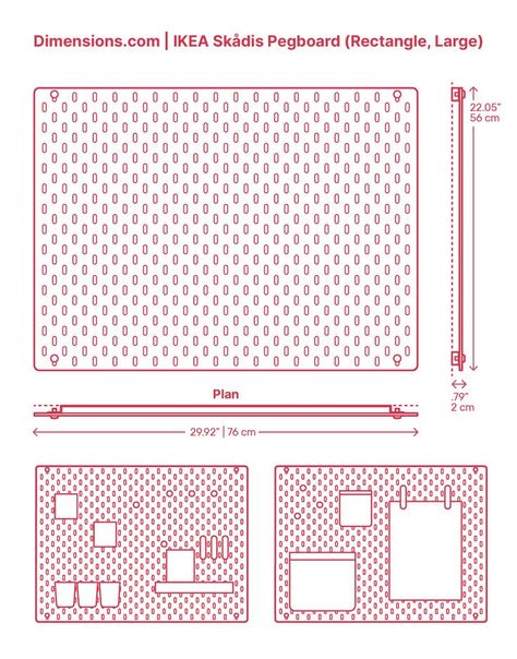 The IKEA Skådis Pegboard is a great buy for homeowners looking for a functional wall organizer for their pens, accessories, and small items. It has a perfect size, impressive design, and is multifunctional, so you can mount it vertically or horizontally. It was designed by Eva Lilja Löwenhielm and made of fiberboard and powder-coated steel. Downloads online #noticeboards #pegboard #office #decor #organization #objects #ikea Pegboard Ideas Aesthetic, How To Install Pegboard, Ikea Organizer, Wall Organizer Diy, Ikea Pegboard, Office Decor Organization, Wooden Pegboard, Steel Pegboard, Blade Sign